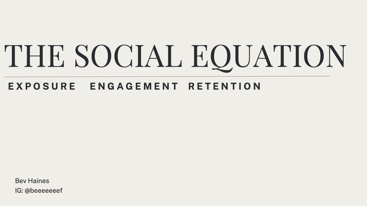 WEIRD OP: THE SOCIAL EQUATION