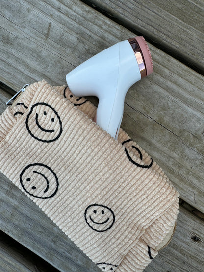 Corduroy Smiley Toiletry Bag