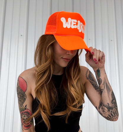 SLIME & SPARKLE ORANGE TRUCKER HAT