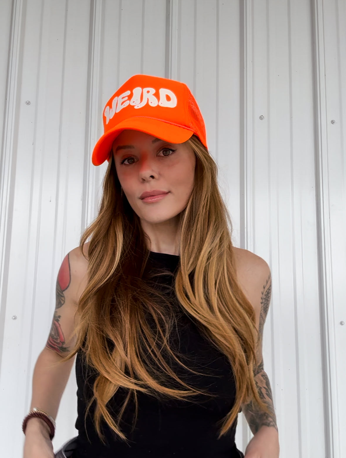 SLIME & SPARKLE ORANGE TRUCKER HAT