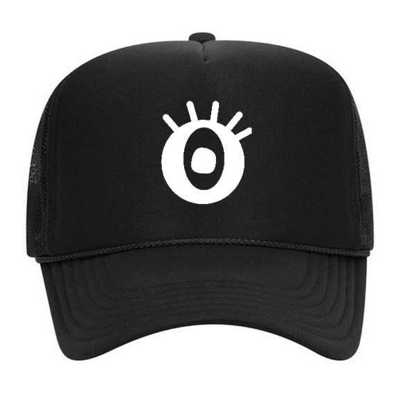 WEIRD EYE BLACK TRUCKER HAT