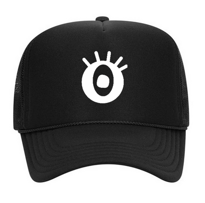 WEIRD EYE BLACK TRUCKER HAT